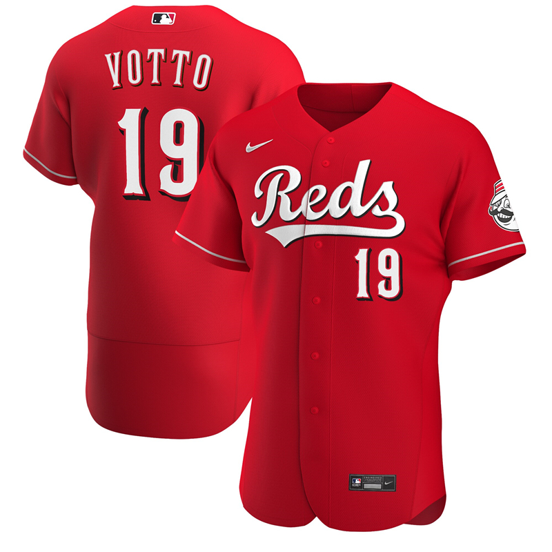 2020 MLB Men Cincinnati Reds 19 Joey Votto Nike Scarlet Alternate 2020 Authentic Player Jersey 1